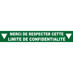 Ligne de confidentialité 100 x 15 cm "Limite de confidentialité"