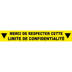 Ligne de confidentialité 100 x 15 cm "Limite de confidentialité"