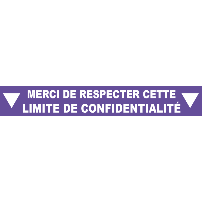 Ligne de confidentialité 100 x 15 cm "Limite de confidentialité"
