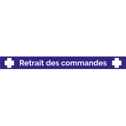 Ligne d'attente 100 x 15 cm "Retrait des commandes"