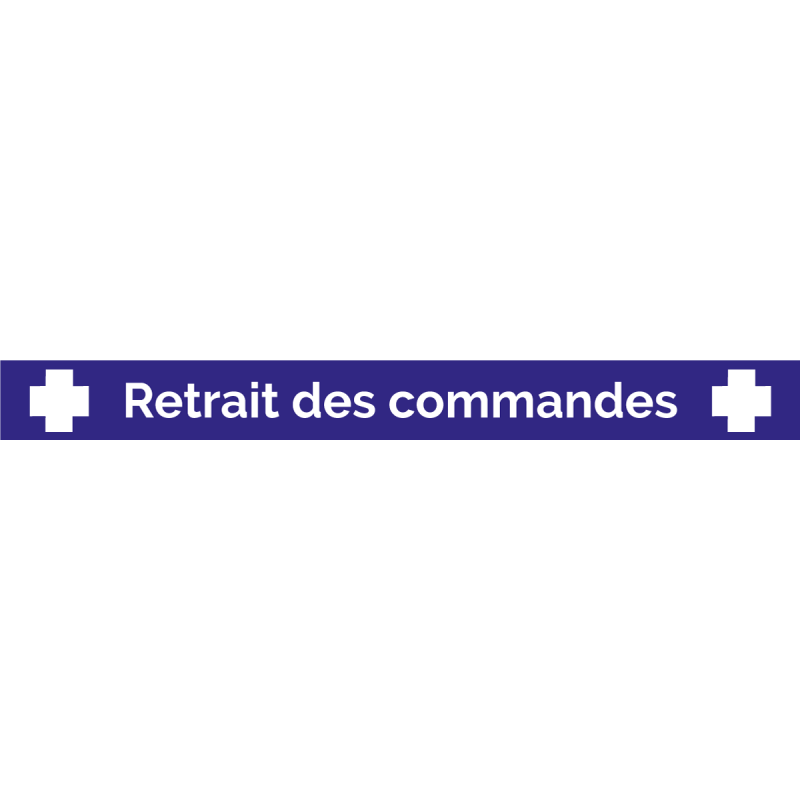 Ligne d'attente 100 x 15 cm "Retrait des commandes"