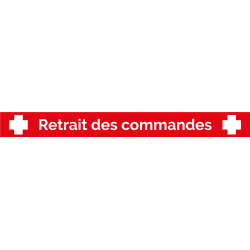 Ligne d'attente 100 x 15 cm "Retrait des commandes"