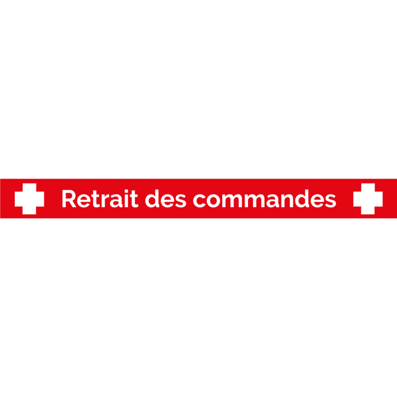 Ligne d'attente 100 x 15 cm "Retrait des commandes"