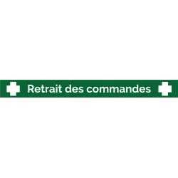 Ligne d'attente 100 x 15 cm "Retrait des commandes"