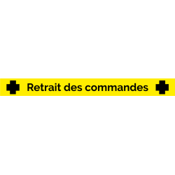 Ligne d'attente 100 x 15 cm "Retrait des commandes"