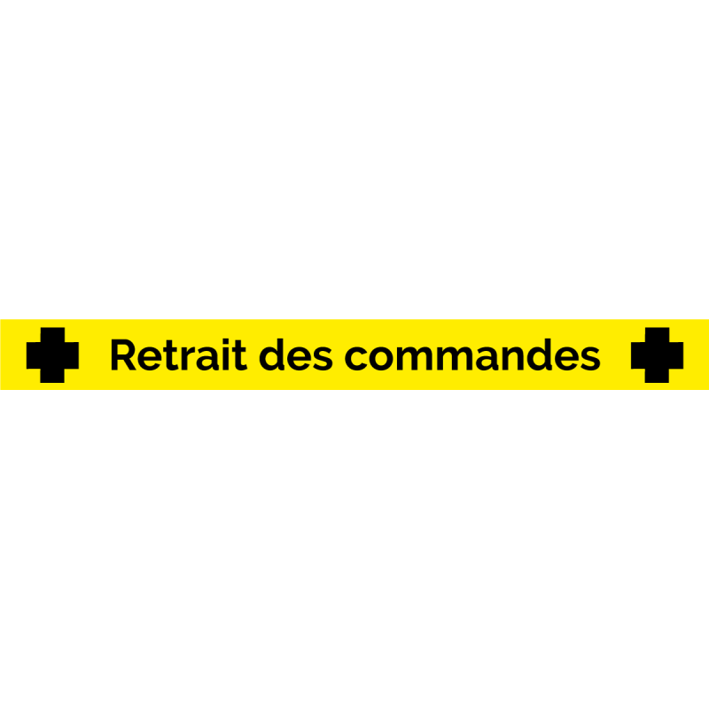 Ligne d'attente 100 x 15 cm "Retrait des commandes"