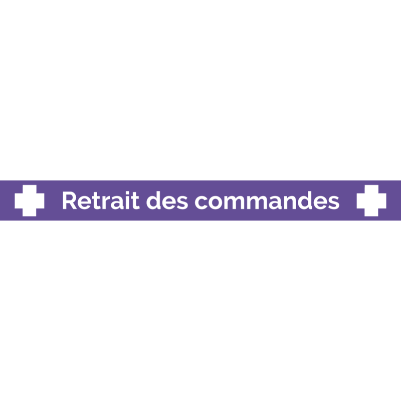 Ligne d'attente 100 x 15 cm "Retrait des commandes"