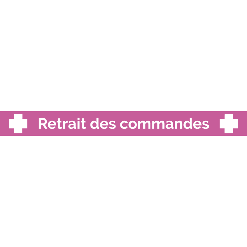 Ligne d'attente 100 x 15 cm "Retrait des commandes"