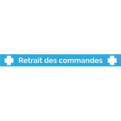 Ligne d'attente 100 x 15 cm "Retrait des commandes"