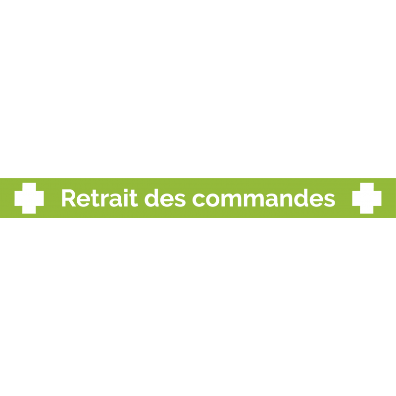 Ligne d'attente 100 x 15 cm "Retrait des commandes"