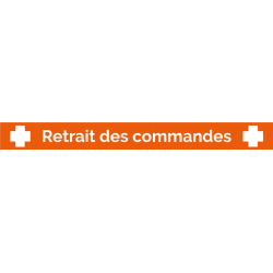 Ligne d'attente 100 x 15 cm "Retrait des commandes"