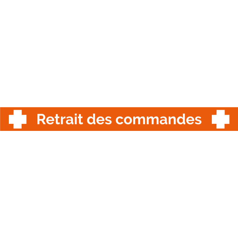 Ligne d'attente 100 x 15 cm "Retrait des commandes"