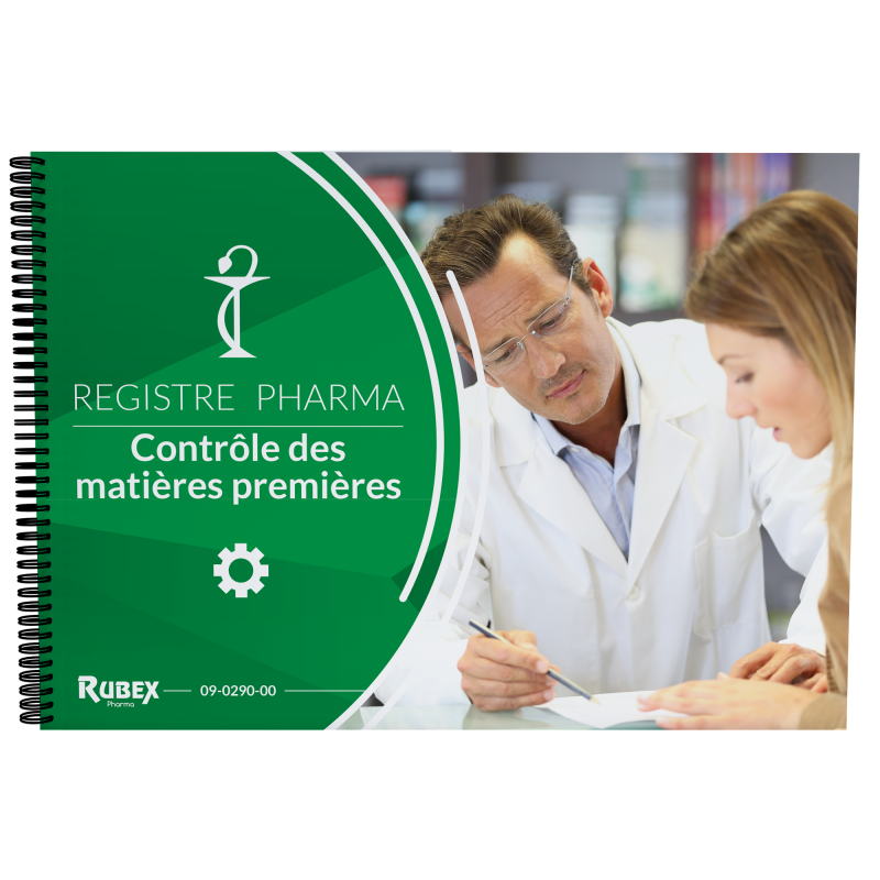 Registre de contrôle des matières premières utilisées à l'officine