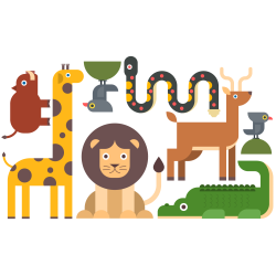 STICKERS ANIMAUX DE LA JUNGLE - PLANCHE 120 X 70 CM