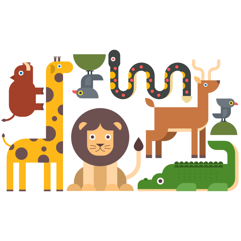 STICKERS ANIMAUX DE LA JUNGLE - PLANCHE 120 X 70 CM