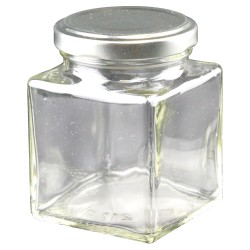 Grands pots en verre carré - Lot de 24