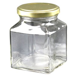 Grands pots en verre carré - Lot de 24