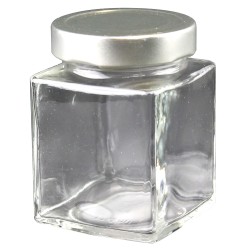 Grands pots en verre carré - Lot de 24