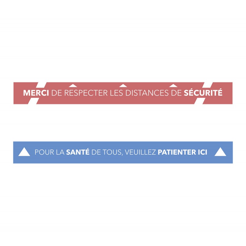 Kit de 2 Lignes adhésives de sol - Distances de sécurité - Covid19