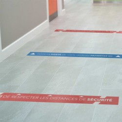 Kit de 2 Lignes adhésives de sol - Distances de sécurité - Covid19