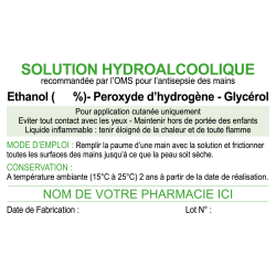 200 Etiquettes pour Gel HydroAlcoolique