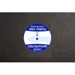 Sticker Désinfection des mains obligatoire - 20cm