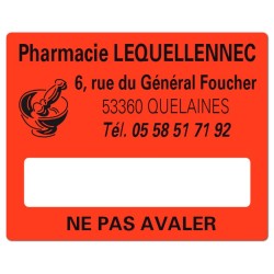 ETIQUETTES DE PHARMACIE pour préparations magistrales - Lot de 500 - 50 x 40 mm.
