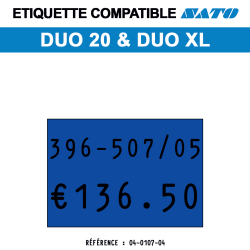 tiquettes couleur pour pince SATO DUO 20 - permanentes - format : 23 x 16 mm