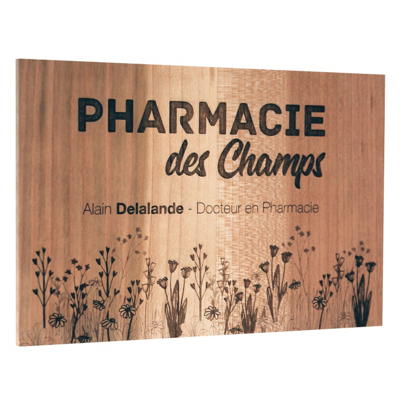 Plaque en bois gravée 20x15 cm