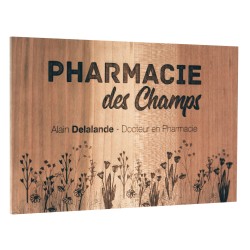 Plaque en bois gravée 20x15 cm