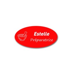 Badge personnalisé ovale rouge