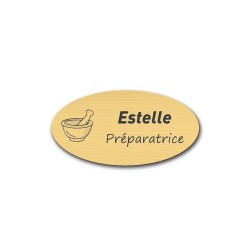 Badge personnalisé ovale doré