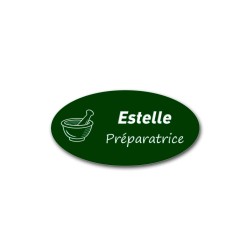 Badge personnalisé ovale vert foncé