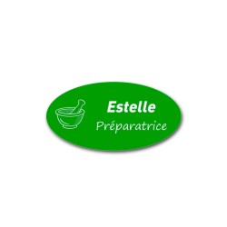 Badge personnalisé ovale vert clair