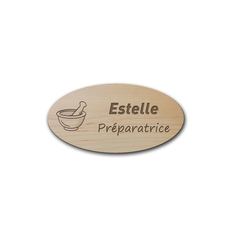 Badge personnalisé ovale érable