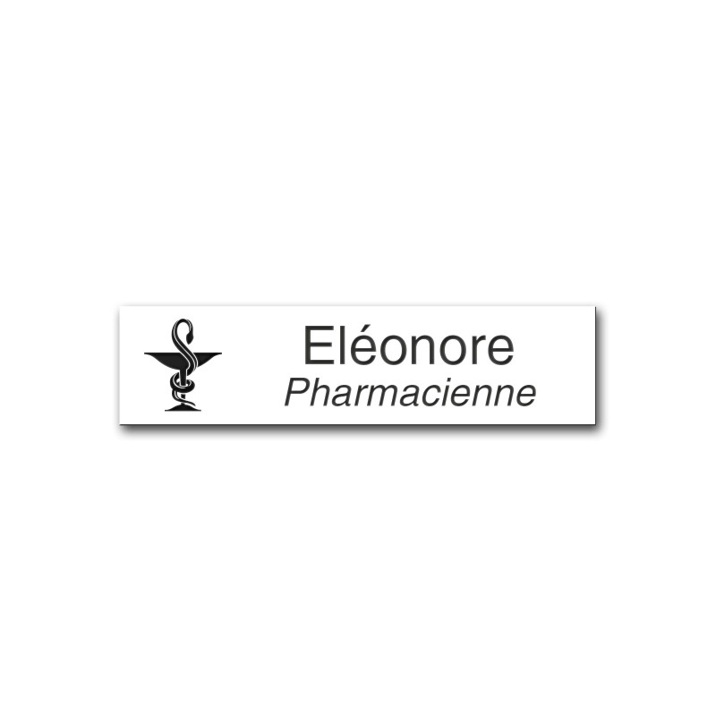 Badge personnalisé rectangle blanc