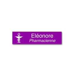 Badge personnalisé rectangle violet