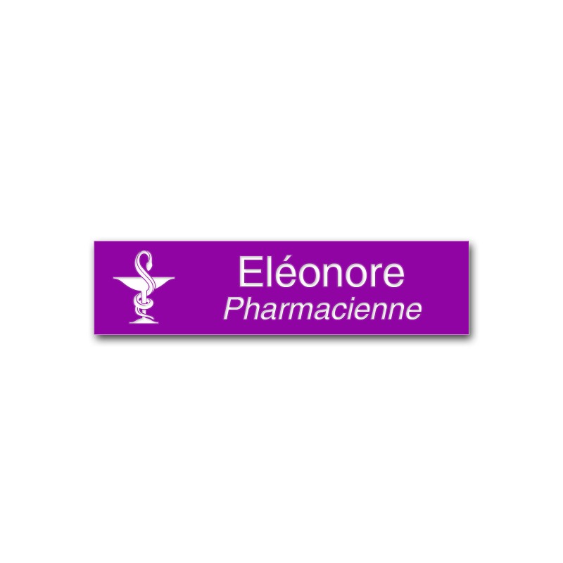 Badge personnalisé rectangle violet