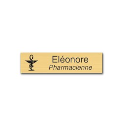 Badge personnalisé rectangle doré