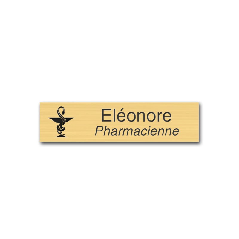 Badge personnalisé rectangle doré