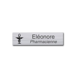 Badge personnalisé rectangle argent