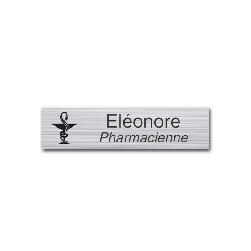 Badge personnalisé rectangle argent