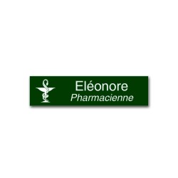 Badge personnalisé rectangle vert foncé