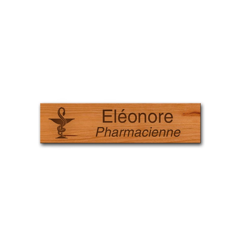 Badge personnalisé rectangle cerisier