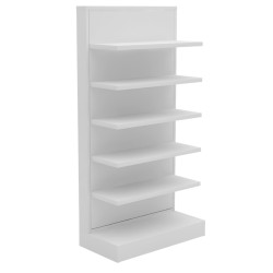 Gondole simple face Alpha Métal blanche avec 5 tablettes