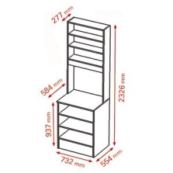 Meuble haut administratif, largeur 73 cm