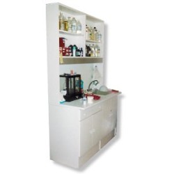 Meuble haut de laboratoire, largeur 145 cm avec evier