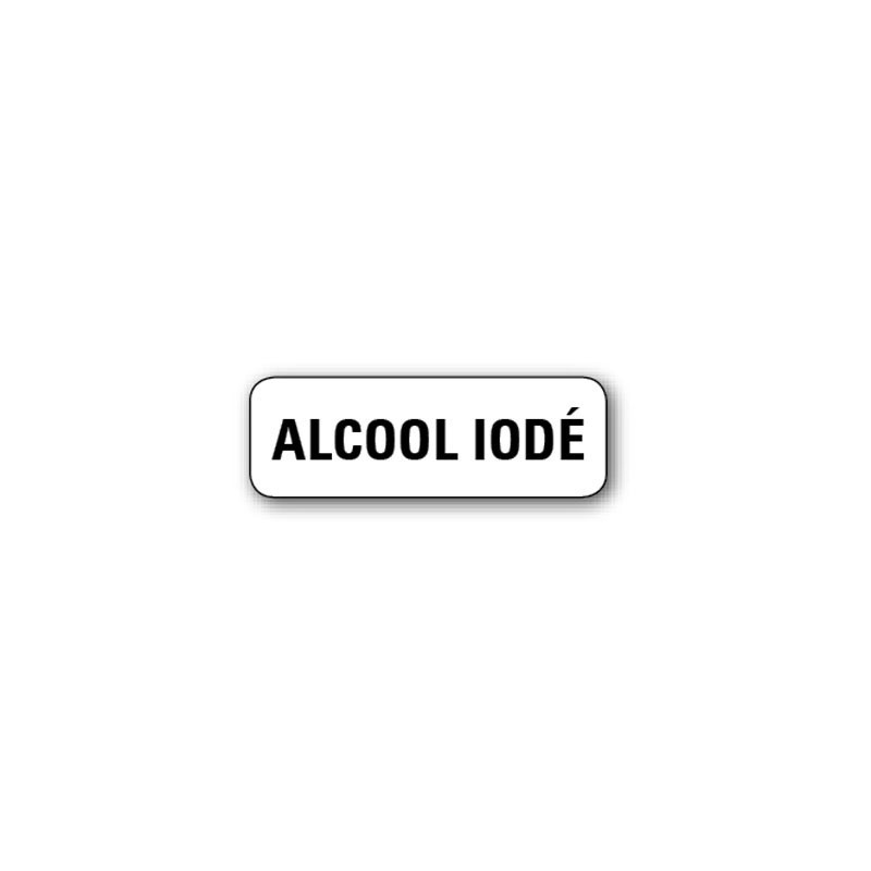 MINI ETIQUETTE DE PHARMACIE - contre étiquette 38 x 13 mm - ALCOOL IODE -