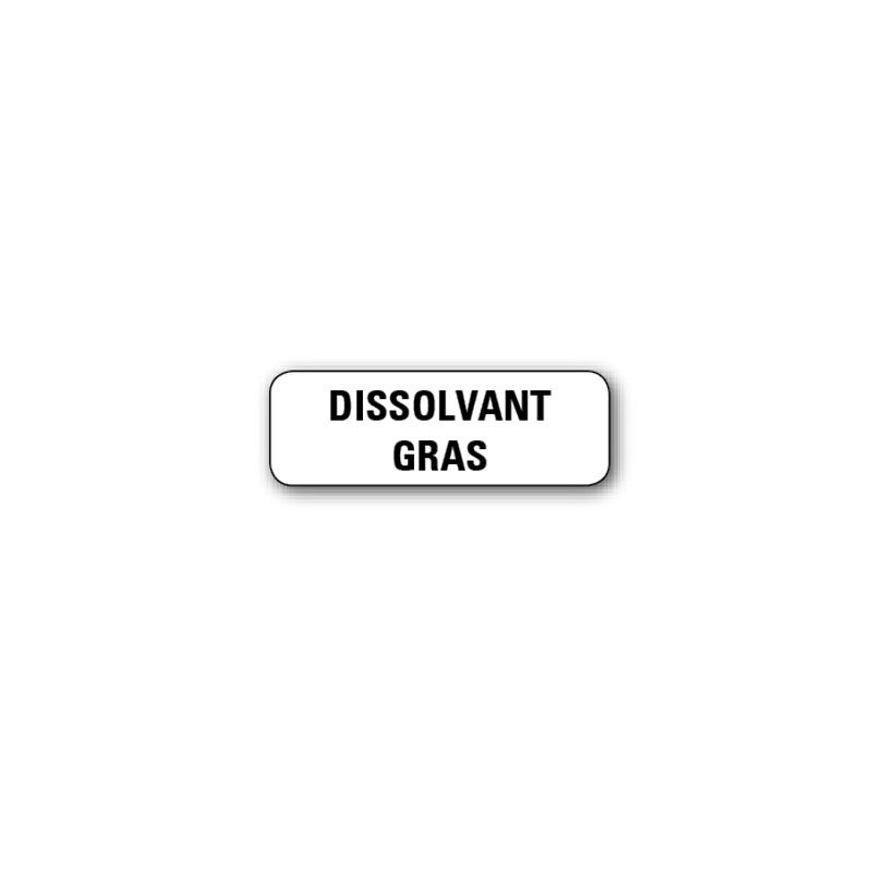 720 ETIQUETTES 38*13MM IMP "DISSOLVANT GRAS"