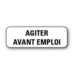 720 ETIQUETTES 38*13MM IMP "AGITER AVANT EMPLOI"